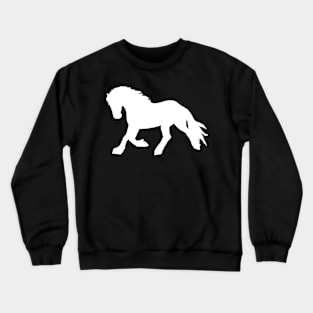 trotting horse white Crewneck Sweatshirt